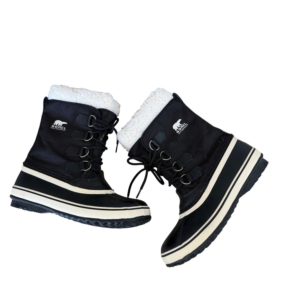 Sorel Winter Carnival Waterproof Snow Boots Black Women's Size 8 Rain Winter
